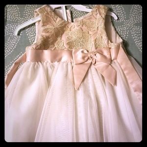 Blush and cream toddler dress